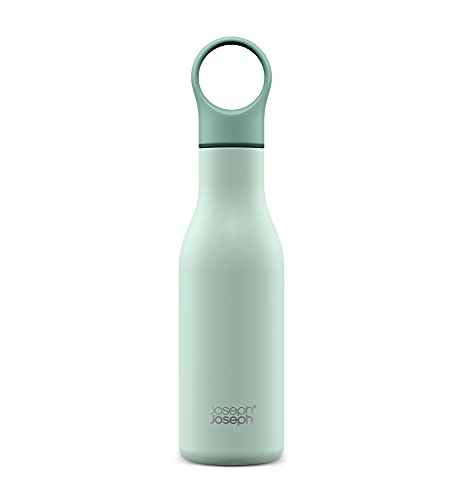 Joseph Joseph 81118 Grün Loop Vakuumisolierte Trinkflasche 500 ml, Edelstahl: 65%, TPR: 20%, Polypropylen: 10%, Silikon: 5%