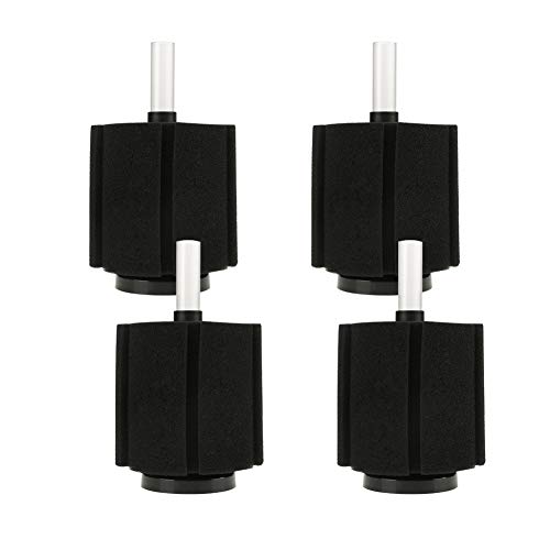 GOTOTOP Sponge Filter, 4PCS Aquarium Dedizierter Biochemischer Schwammfilter Reinigen Sie das Wasseraquarium mit Rückschlagventil Schwarz, 12 x 12 X 14.5cm