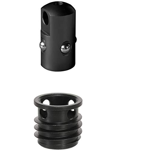 HALDER Unisex – Erwachsene Push & GO Stud Adapter + Buchse, Ø 9,5 x 1 mm, schwarz mit Aufnahmebuchse für Montage in Kunststoff, 9,5 mm
