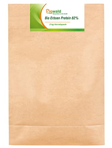 BIO Erbsenprotein 82% - Isolat - 2 kg Pulver Vorratspack, Pflanzliches Eiweißpulver, Vegane Proteinquelle