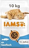 IAMS Katzenfutter trocken mit Fisch - Trockenfutter für Katzen im Alter von 1-6 Jahren, 10 kg