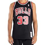 Mitchell & Ness Herren Chicago Bulls Bluse, S. Pippen #33, Black, XL EU