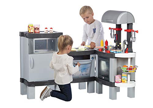 Chicos 85120 Real Cooking XL. Große modulare Kinderküche mit echter Küchenwirkung-Lebensmittel verändern die Farbe beim Kochen auf dem LED-Kochfeld. Inklusive 31 Zubehörteile