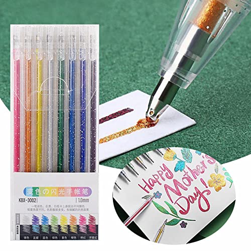 DIY Glitzer-Gelstift, 8 Farben Set Glitzer-Marker Mehrfarbiger Treibsand Gelstift, DIY Grußkarte Einladung Gel-Leuchtstift (mehrfarbig-8)