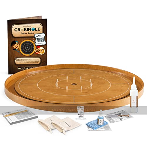 Masters Crokinole Tournament Board - Beech and Beech (with Discs, Powder and Hanging kit)