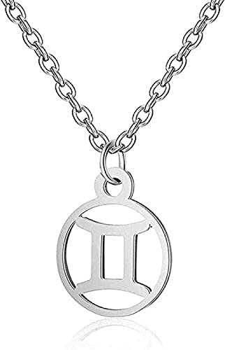 Halskette Edelstahl Halskette Astrologie Halskette mit Sternzeichen Frau 12 Konstellationen Horoskop Paar Goldketten Herrenschmuck Geschenke für Mädchen