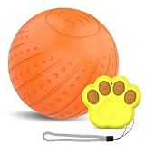 Komdndht Intelligentes Interaktives, Aktiver Rollball für Welpen/Kleine Hunde, mit LED-Lichtern, mit Fernbedienung, Einfache Installation – Orange