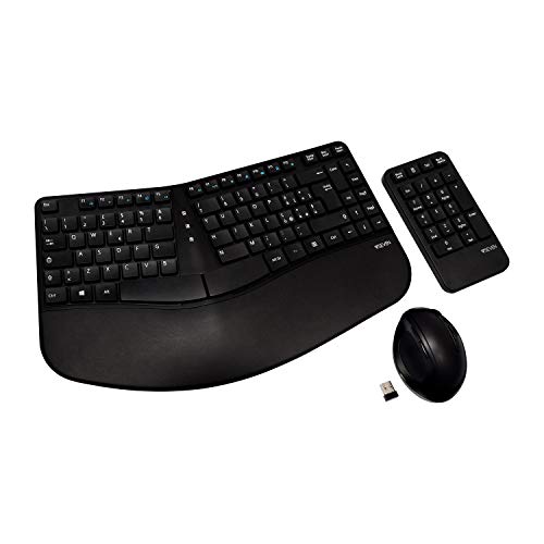 V7 CKW400IT Ergonomic Keyboard Mouse Combo Wireless W/KEYPAD Italian - IT
