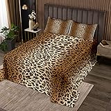 Leopardenmuster Tagesdecke 240x260cm Geparden Bedruckt Bettüberwurf Für Mädchen Frauen Wildtier Thema Steppdecke Wildlife Stil Dekor