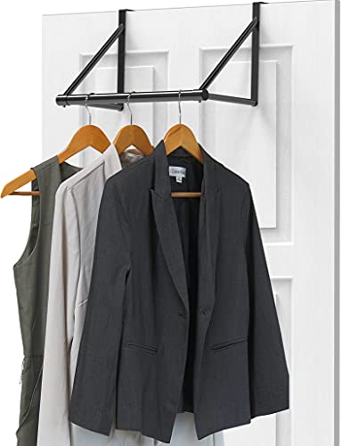 Simple Houseware Über der Tür hängende Kleiderstange, Schwarz