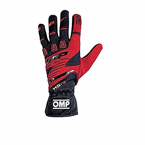 OMP OMPKK02743E060006 Ks-3 Handschuhe My2018, Schwarz/Rot, Größe 6