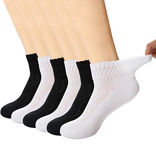 +MD 6 Paar Herren Crew Socken Ultra Soft Viskosesocken Atmungsaktiv Anti-Schweiß Socken Schwarz/Weiß EU43-46