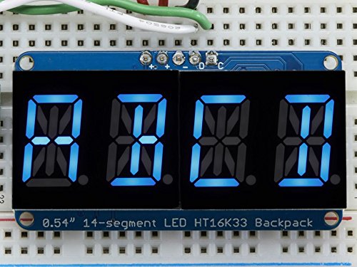 Adafruit Quad Alphanumeric Display - Blue 0.54" Digits w/ I2C Backpack [ADA1912]