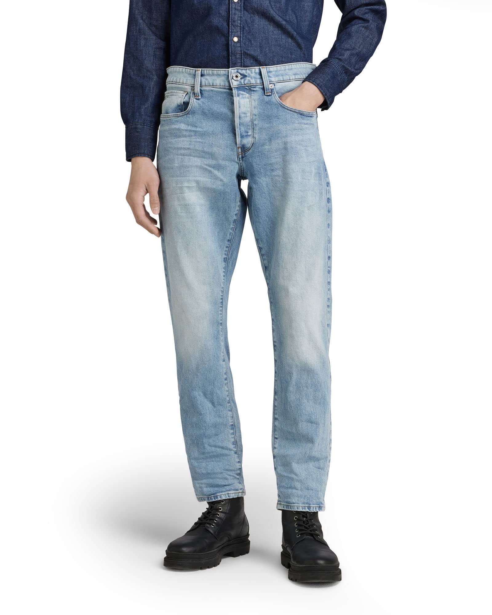 G-STAR RAW Herren 3301 Regular Tapered Jeans, Blau (lt indigo aged 51003-C052-8436), 29W / 32L