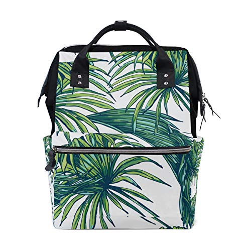 Wowprint Wickeltasche mit tropischen Blättern, große Kapazität, Organizer, Multifunktions-Reiserucksack für Babypflege