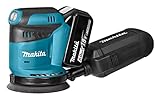 Makita DBO180RTJ Akku Exzenterschleifer 18 V, Ladegerät im Makpac, Blau, mit 2x Akku 5,0 Ah, 125 mm