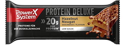 Power System Protein Bar Deluxe 12 X 55g - low sugar Hazelnut Nougat Proteinriegel