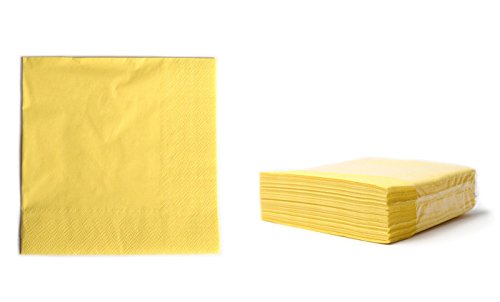 Zelltuchservietten Tissue 33x33 cm, 2-lagig, 1/4 Falz gelb, 2400 Stück je Karton, Servietten intensive Farben, hochwertige Tischdekoration günstig kaufen (gelb)