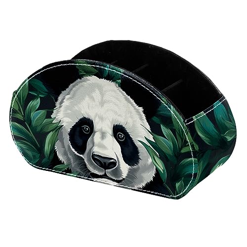 LLNSUPPLY Stehendes Federmäppchen mit Panda- und Blättern, niedlicher Quader-Stifthalter, Federmäppchen, Make-up-Pinselboxen für Schule, Studenten, Büro, Damen, Teenager, Mädchen, Jungen