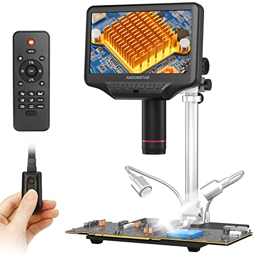 Andonstar AD407 Pro 3D HDMI Löten Digital Mikroskop, 4MP 2160P UHD Video Record, 7 Zoll Einstellbarer LCD Bildschirm USB Video Elektronische Mikroskope für Reparatur, Leiterplatte, SMT SMD DIY