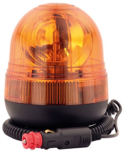 AdLuminis Halogen Rundumleuchte orange, verschiedene Ausführungen, Blinkleuchte 12V 24V, ECE R65 Straßenverkehr Zulassung, KFZ Warnleuchte (b - Ei-Form mit Magnet-Fuß)