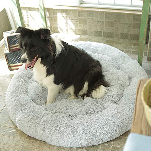 Monba Haustierbett weiches Hundebett mit rundem Nest, warm, Rutschfester Unterseite, für mittelgroße Hunde und Katzen