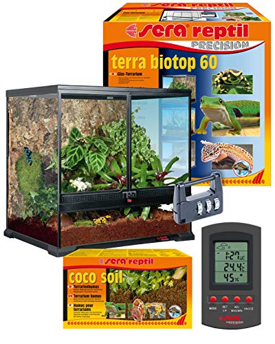 sera reptil terra biotop 60 - Modernes Glas-Terrarium zur Haltung von kleineren Reptilien (z. B. Zwerg-Bartagamen, Chamäleons), Amphibien (z.B. Frösche, Salamander) & diversen Wirbellosen