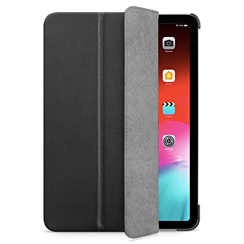WIIUKA Hülle für iPad Air 4 10.9" (2020), Deutsches Leder, Lederhülle extra Dünn, Premium Smart-Cover Case, Schwarz
