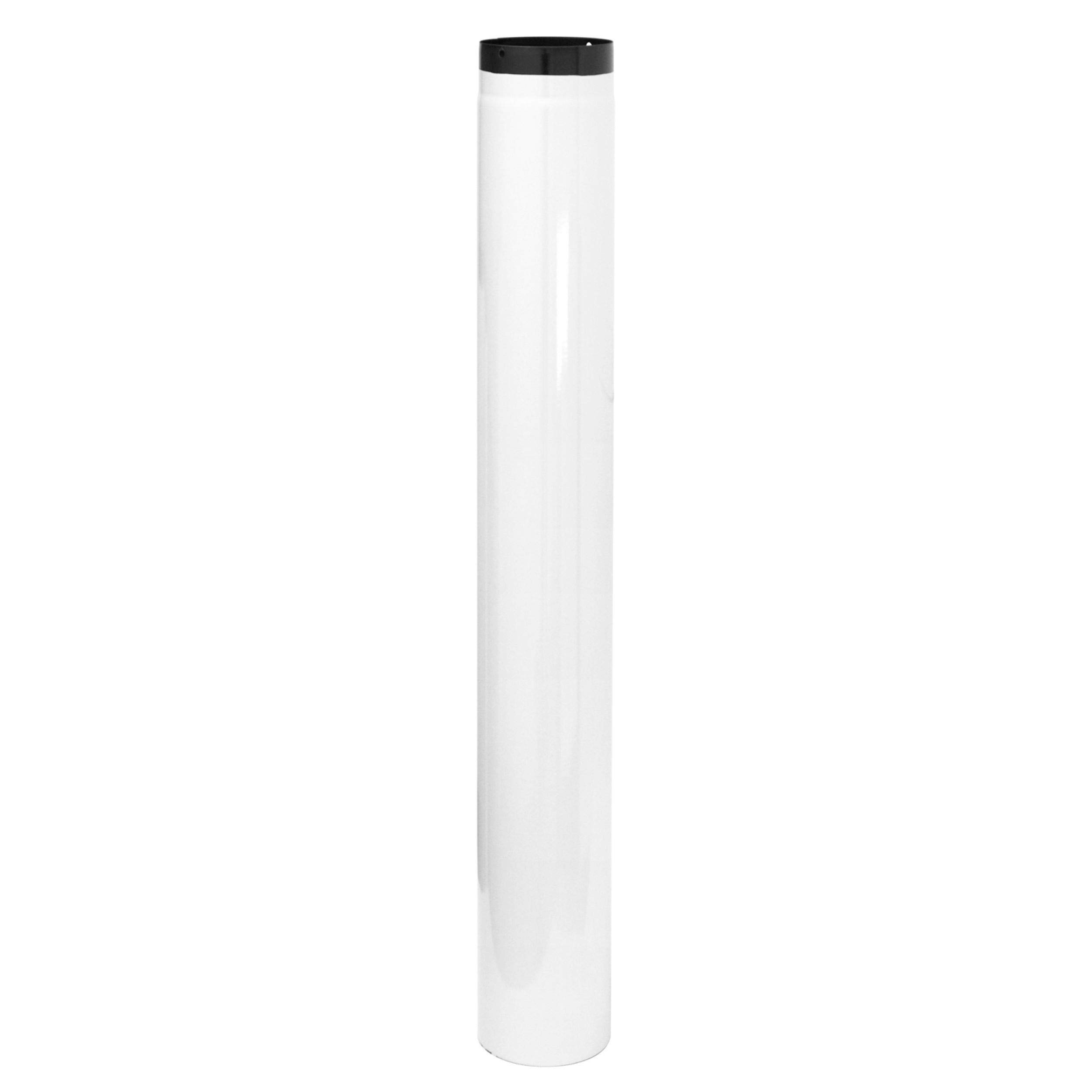 raik Rauchrohr/Ofenrohr Durchmesser 130 mm Länge 1000 mm Emaille Weiß ESH002-130-w