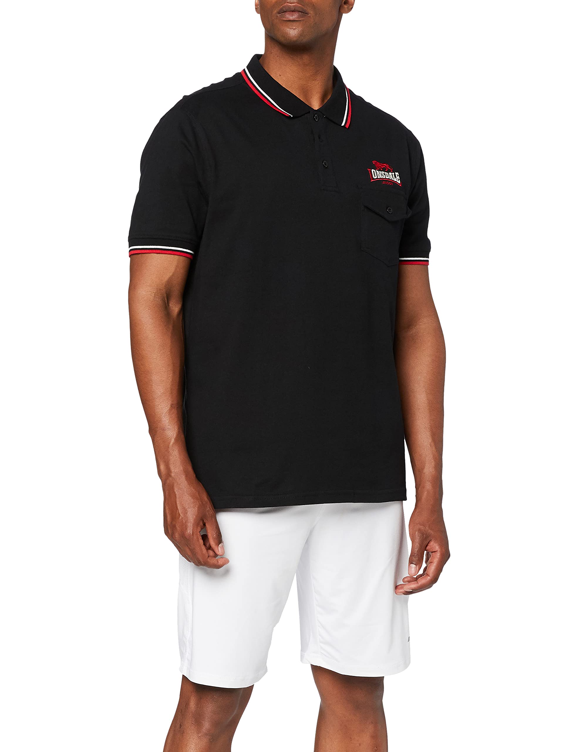 Lonsdale Herren Lynton Poloshirt, Schwarz, L EU