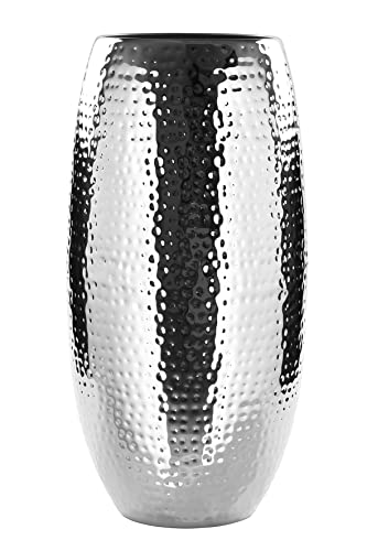 Fink - Vase/Blumenvase - Africa - vernickelt - gehämmert - Höhe 40 cm - Ø 21 cm