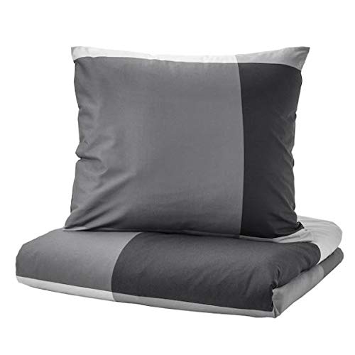 BRUNKRISSLA IKEA Bettwäscheset in schwarz; 100% Baumwolle; 2tlg; (140x200/80x80cm)