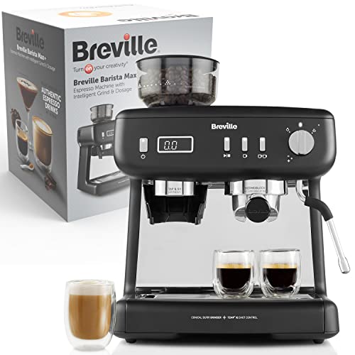 Breville VCF152X Barista Max+ für Espresso, Milchkaffee & Cappuccino | intelligentes Mahlwerk & intelligente Dosierung | Präzisionstimer für Extraktion | Pumpe mit 15 Bar