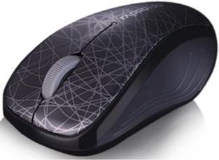 Rapoo 3300P Plus kabellose Maus wireless Mouse 2.4 GHz Computermaus 1000 DPI Sensor 6 Monate Batterielaufzeit kompakt ergonomisch für PC & Mac - schwarz