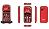 TELEFUNKEN Mobile S520 Seniorenhandy (Tastenhandy, GPS- und WiFi-Lokalisierung, SOS-Taste, Freisprechfunktion, UKW-Radio, Kamera) rot