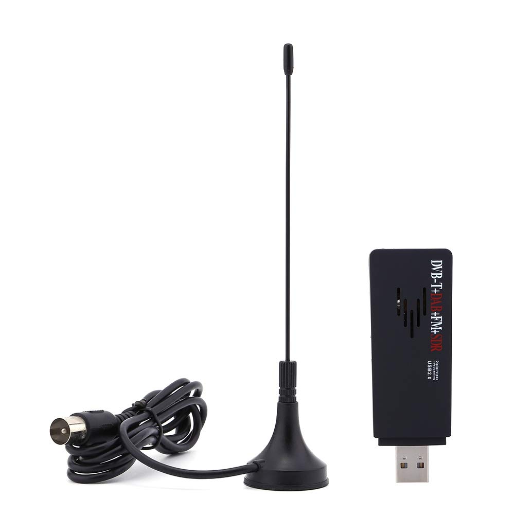 USB 2.0 Digital SDR + DAB + FM HDTV TV Stick + RTL2832U TV Tuner Set mit Antennen Saughalterung und Fernbedienung für Aufnahme Digitaler Terrestrischer Video- und Radioprogramme
