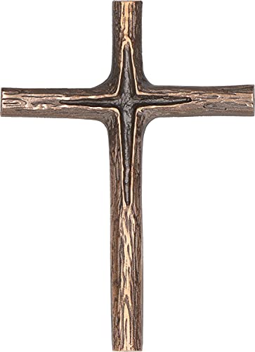 Wandkreuz Kreuz aus Bronze dunkel patiniert 11 cm Kruzifix Schmuckkreuz