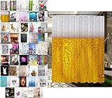 Sanilo Duschvorhang, viele schöne Duschvorhänge zur Auswahl, hochwertige Qualität, inkl. 12 Ringe, wasserdicht, Anti-Schimmel-Effekt (Bier, 180 x 200 cm)