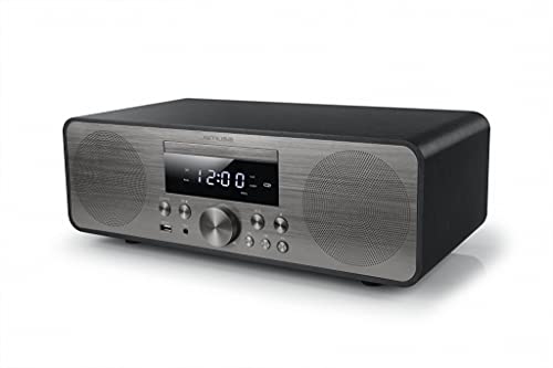 Muse M-880 BTC Design Bluetooth Stereoanlage mit CD-Player und USB (UKW, PLL, NFC, AUX), 80 Watt, schwarz / Silber