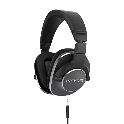 Koss Pro 4S Dynamischer Studio Kopfhörer mit Drehbaren Ohrmuscheln aus Memory-Foam Kompatibel mit iPhones, Android Smartphones, iPads, Tablets und MP3 Geräten - Schwarz