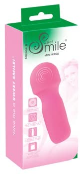 Sweet Smile Mini-Wand - stimulierender Mini-Massagestab für Frauen und Männer, mit beweglichem Kugelkopf und 16 Vibrationsmodi, für unterwegs, pink