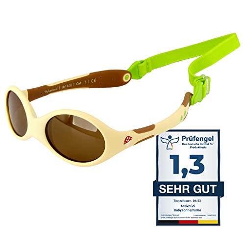 ActiveSol BABY-Sonnenbrille | MÄDCHEN | 100% UV 400 Schutz | polarisiert | unzerstörbar aus flexiblem Gummi | 0-2 Jahre | 18 Gramm (S, Forest)