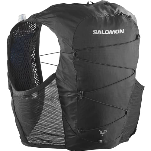 Salomon ACTIVE SKIN 8 with flasks-BLACK-BLACK XL