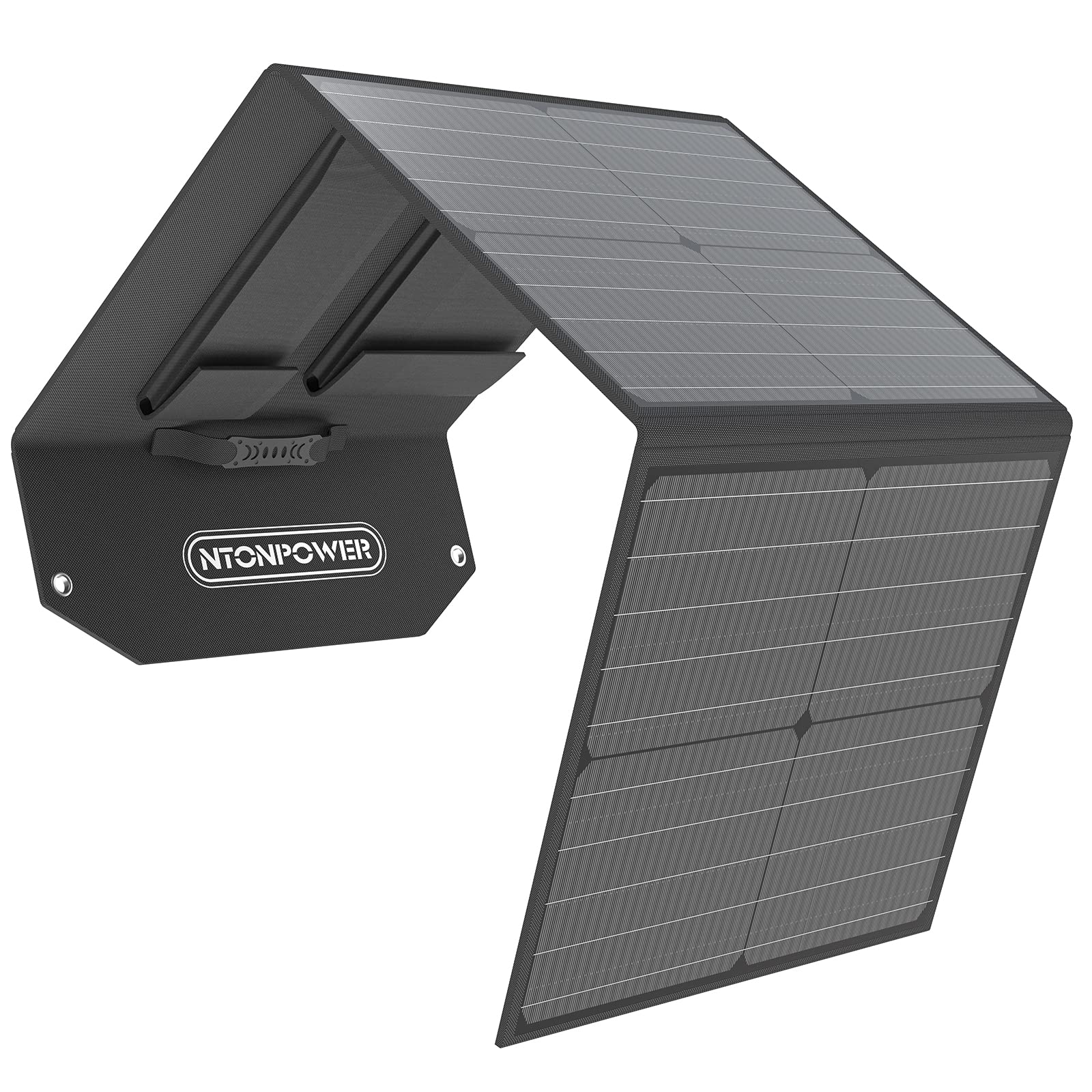 NTONPOWER Solarpanel Faltbar 60W, Monokristallin Solar Panel Solarmodul Tragbar Solarladegerät mit USB/DC Ausgang für Smartphone Powerstation Camping
