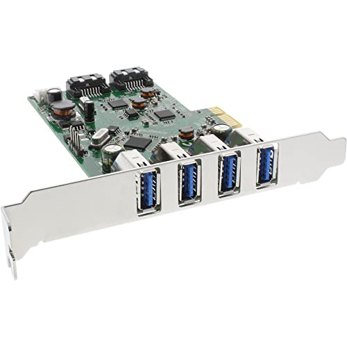 InLine 76664C Schnittstellenkarte (4X USB 3.0 mit 2X SATA II, PCIe) inkl. Low-Profile Slotblech