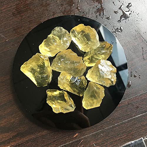 LIJUCAI 100% natürlicher Citrin-Kristall-Rohstein, gelbe Kristallsteine, Mineralien, Heimdekoration, Citrin-Kristalle, 390,400 g (1 Packung)