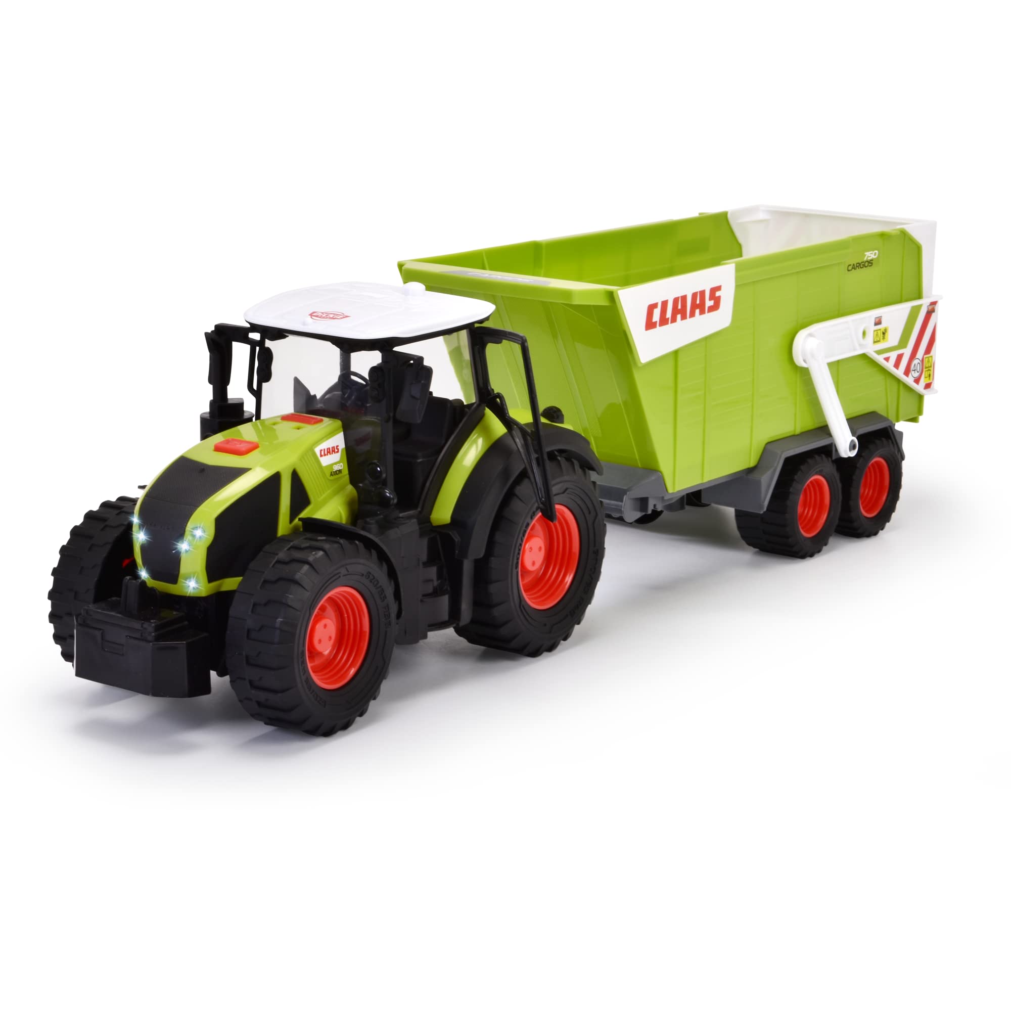 Dickie Toys - CLAAS Traktor mit Anhänger (64 cm) - großer Spielzeug-Trecker mit Freilauf-Mechanik für Kinder ab 3 Jahren, Bauernhof-Fahrzeug mit Licht & Sound und vielen Funktionen, 203739004ONL