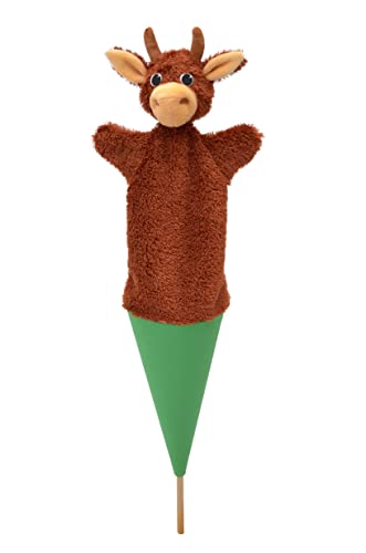 Marionette Handpuppe Tierhandpuppen Kuh 56 cm, Ideal für Puppentheatre und Rollenspiele, für Kinder Baby Jungen Mädchen