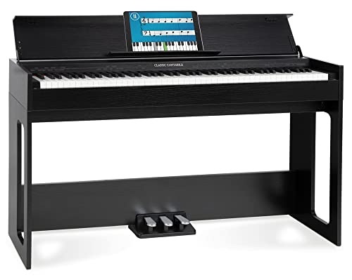 Classic Cantabile DP-S1 SM E-Piano - 88 gewichtete Tasten mit Hammermechanik und Anschlagdynamik - Slimline-Design - Layer-, Split- und Twinova-Funktion - 3 Pedale - Schwarz matt