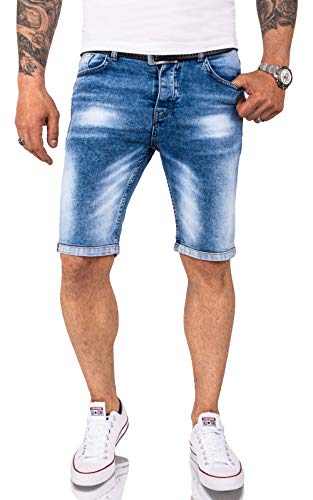 Rock Creek Herren Shorts Jeansshorts Denim Short Kurze Hose Herrenshorts Jeans Sommer Hose Stretch Bermuda Hose RC-2217 Blau W32